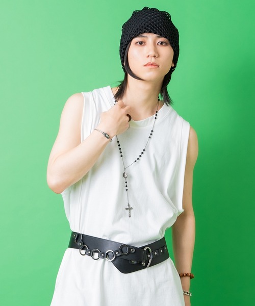 【美品】ALEXANDER WANG コルセットベルト an meets zakka 連結ドレープリング合成皮革コルセットベルト（ベルト