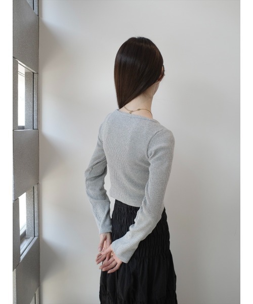 amel(エイメル)の「2ピースクロップドリブトップス/グレー(Tシャツ/カットソー・レディース・グレー・FREE)」の14枚目の写真