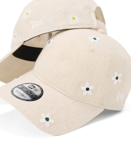 新品　ニューエラ　NEW ERA キャップ　ベージュ　花柄　レディース New Era 花柄刺繍 キャップ