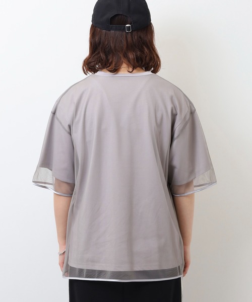 セール】EGLANTINE チュール重ね ロゴカットソー 半袖Tシャツ（T