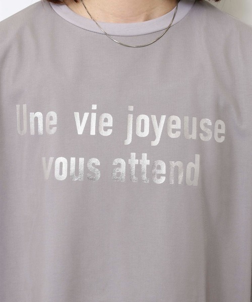 EGLANTINE（エグランティーヌ）の「EGLANTINE チュール重ね ロゴカットソー 半袖Tシャツ（Tシャツ/カットソー・レディース・オフホワイト/グレー/グレイッシュブルー/シルバーグレー・40）」の17枚目の写真