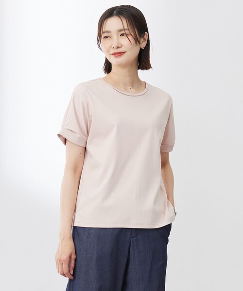 J.PRESS Ladies(J.プレス レディス)の「【WEB限定カラーあり・洗える】コットンスムース ハシゴレース カットソー(Tシャツ/カットソー・レディース・イエロー系/ライトグレー系/ダークブラウン系/ホワイト系/ピーコックグリーン系/ネイビー系/ピンク系・SMALL)」の7枚目の写真