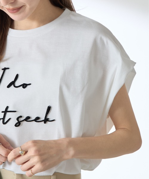 &. NOSTALGIA（アンドドットノスタルジア）の「【ZOZO限定】刺繍ロゴプルオーバー（Tシャツ/カットソー・レディース・ホワイト/ブラック・M）」の8枚目の写真