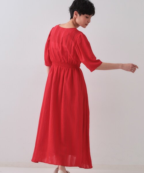 長袖Vネックフレアワンピース レッド ☆ Les Petites... 数量限定】Vネックワンピース レッド – itobanashi