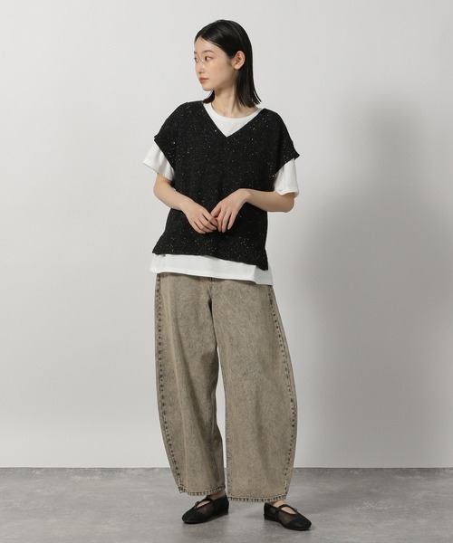 LAKOLE（ラコレ）の「スパンコールニットベスト / 491582（ベスト・レディース・アイボリー/ブラック/ブルー・FREE）」の10枚目の写真