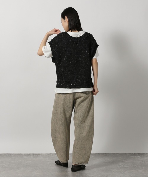 LAKOLE（ラコレ）の「スパンコールニットベスト / 491582（ベスト・レディース・アイボリー/ブラック/ブルー・FREE）」の12枚目の写真