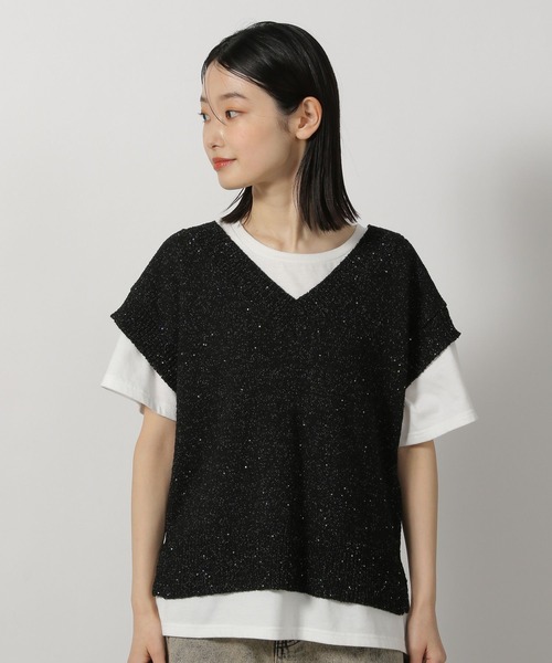 LAKOLE（ラコレ）の「スパンコールニットベスト / 491582（ベスト・レディース・アイボリー/ブラック/ブルー・FREE）」の20枚目の写真