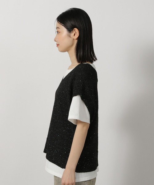 LAKOLE（ラコレ）の「スパンコールニットベスト / 491582（ベスト・レディース・アイボリー/ブラック/ブルー・FREE）」の21枚目の写真