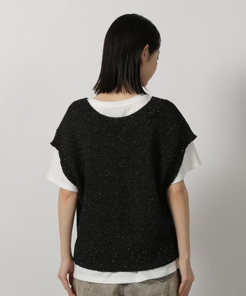 LAKOLE（ラコレ）の「スパンコールニットベスト / 491582（ベスト・レディース・アイボリー/ブラック/ブルー・FREE）」の22枚目の写真