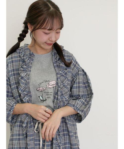 Samansa Mos2(サマンサ モスモス)の「【Cross×Linen】フリルブラウス(シャツ/ブラウス・レディース・ベージュ/ネイビー/ブラック/レッド/グリーン・F)」の11枚目の写真