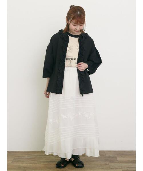 Samansa Mos2(サマンサ モスモス)の「【Cross×Linen】フリルブラウス(シャツ/ブラウス・レディース・ベージュ/ネイビー/ブラック/レッド/グリーン・F)」の19枚目の写真