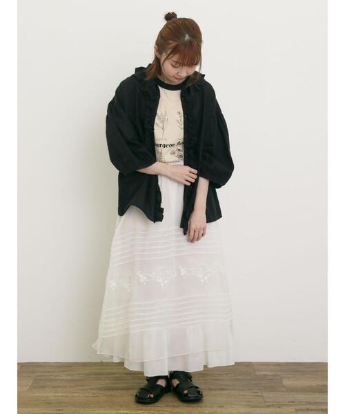 Samansa Mos2(サマンサ モスモス)の「【Cross×Linen】フリルブラウス(シャツ/ブラウス・レディース・ベージュ/ネイビー/ブラック/レッド/グリーン・F)」の22枚目の写真