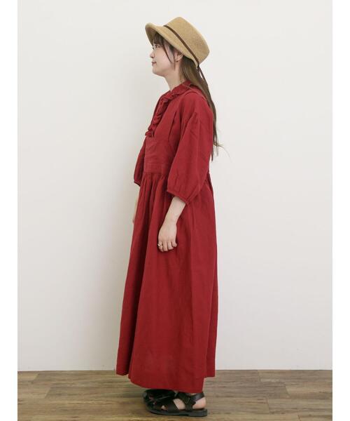 SM2 - 【Cross×Linen】フリルブラウス　サマンサモスモス　レッド　赤　可愛い セール】【Cross×Linen】フリルブラウス（シャツ/ブラウス