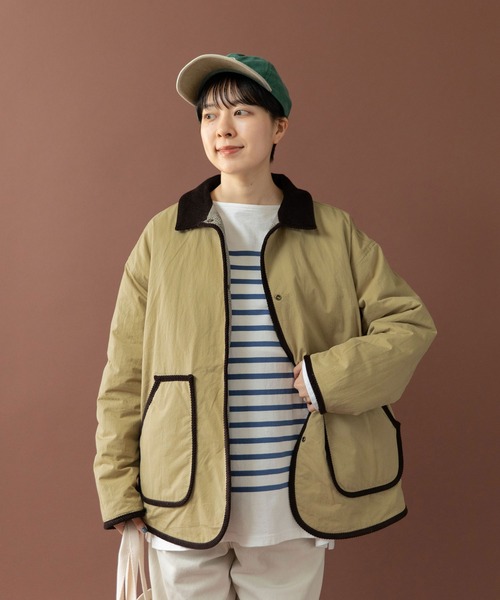 PAR ICI（パーリッシィ）の「EVOダウン リバーシブルハンティングブルゾン（ブルゾン・レディース・ベージュ/ネイビー・FREE）」の17枚目の写真