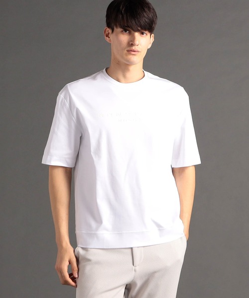 MONSIEUR NICOLE（ムッシュニコル）の「ロゴプリント Tシャツ（Tシャツ/カットソー・メンズ・ブラック系その他/ホワイト系その他/ホワイト/ブラック・LARGE/X-LARGE/MEDIUM）」の2枚目の写真