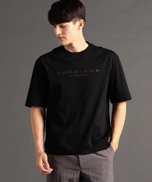 MONSIEUR NICOLE（ムッシュニコル）の「ロゴプリント Tシャツ（Tシャツ/カットソー・メンズ・ブラック系その他/ホワイト系その他/ホワイト/ブラック・LARGE/X-LARGE/MEDIUM）」の4枚目の写真