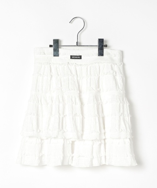 GLOBAL WORK（グローバルワーク）の「フリルミニスカートペチパンツ付き/AND YUA ANY/494838（スカート・キッズ・オフホワイト/グレー・MEDIUM/SMALL）」の11枚目の写真
