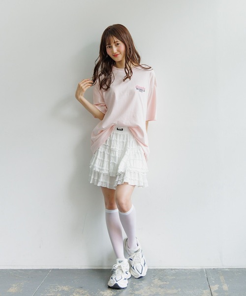 GLOBAL WORK（グローバルワーク）の「フリルミニスカートペチパンツ付き/AND YUA ANY/494838（スカート・キッズ・オフホワイト/グレー・MEDIUM/SMALL）」の13枚目の写真