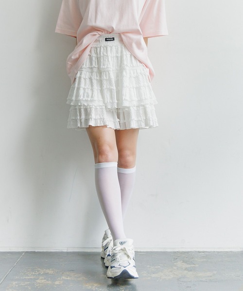 GLOBAL WORK（グローバルワーク）の「フリルミニスカートペチパンツ付き/AND YUA ANY/494838（スカート・キッズ・オフホワイト/グレー・MEDIUM/SMALL）」の16枚目の写真