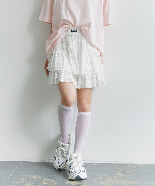 GLOBAL WORK（グローバルワーク）の「フリルミニスカートペチパンツ付き/AND YUA ANY/494838（スカート・キッズ・オフホワイト/グレー・MEDIUM/SMALL）」の18枚目の写真