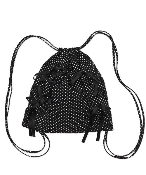 WEGO(ウィゴー)の「WEGO/ドロストリボンギャザーナップサック(バックパック/リュック・レディース・ライトピンク/ブラック/その他1/その他2・FREE)」の18枚目の写真