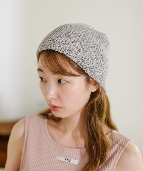 Kastane（カスタネ）の「ラメビーニー（ニットキャップ/ビーニー・レディース・ネイビー/ライトグレー/アイボリー・FREE）」の8枚目の写真