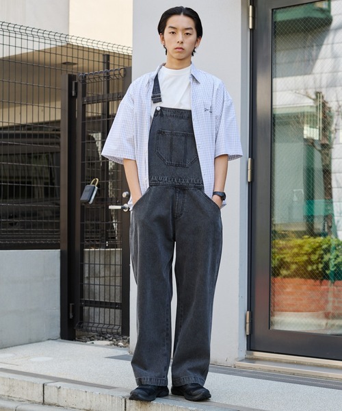 WEGO/【25年春夏新作】デニムオーバーオール（サロペット