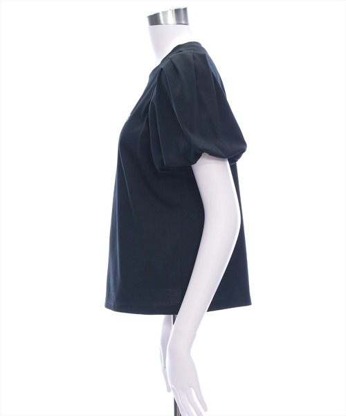 CLEAR BASIC（クリアベーシック）の「袖バルーンワンポイント刺繍Tシャツ[着回し力抜群 大人 カジュアル]≪SS新作≫（Tシャツ/カットソー・レディース・ブラック/オフホワイト/ミント/チャコールグレー・F）」の12枚目の写真