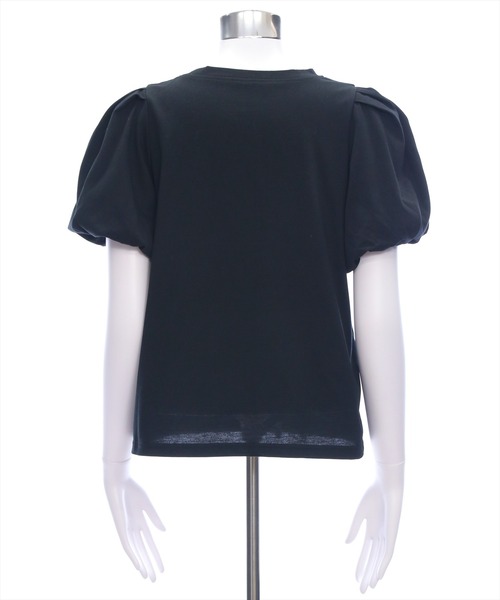 CLEAR BASIC（クリアベーシック）の「袖バルーンワンポイント刺繍Tシャツ[着回し力抜群 大人 カジュアル]≪SS新作≫（Tシャツ/カットソー・レディース・ブラック/オフホワイト/ミント/チャコールグレー・F）」の14枚目の写真