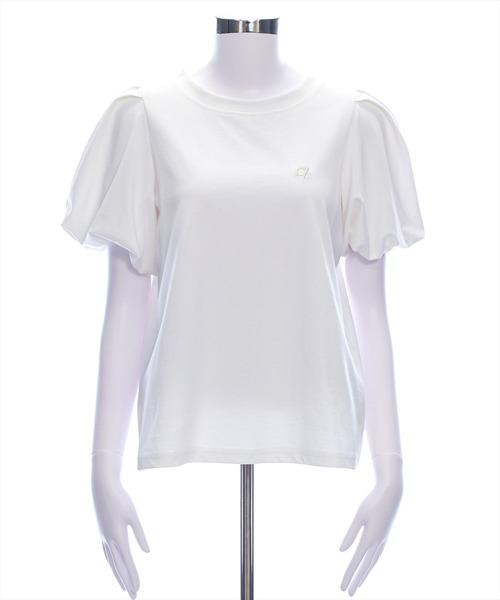 CLEAR BASIC（クリアベーシック）の「袖バルーンワンポイント刺繍Tシャツ[着回し力抜群 大人 カジュアル]≪SS新作≫（Tシャツ/カットソー・レディース・ブラック/オフホワイト/ミント/チャコールグレー・F）」の21枚目の写真