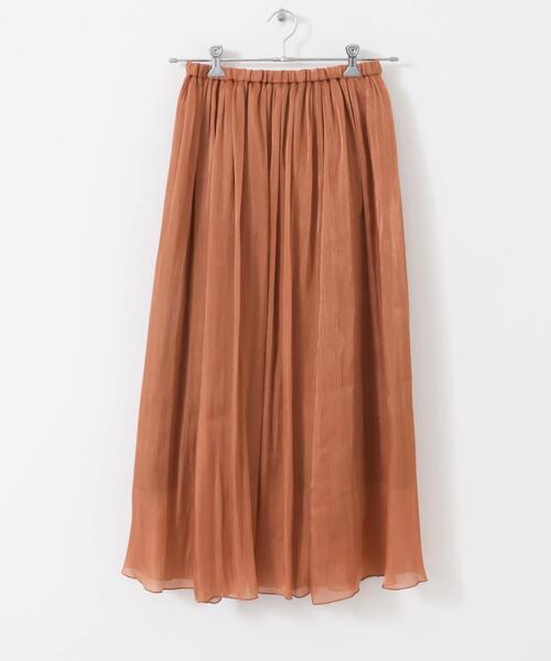 URBAN RESEARCH ROSSO WOMEN（アーバンリサーチ　ロッソ）の「グロッシーギャザーフレアスカート（スカート・レディース・グリーン系その他/オレンジ/ネイビー・FREE）」の17枚目の写真