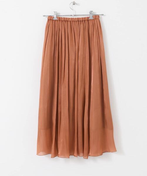 URBAN RESEARCH ROSSO WOMEN（アーバンリサーチ　ロッソ）の「グロッシーギャザーフレアスカート（スカート・レディース・グリーン系その他/オレンジ/ネイビー・FREE）」の19枚目の写真