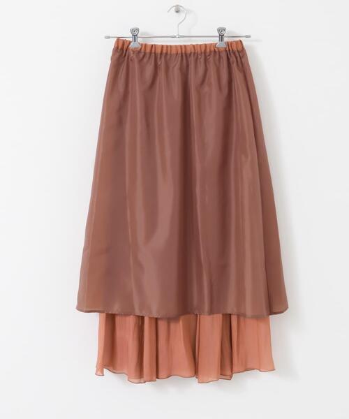 URBAN RESEARCH ROSSO WOMEN（アーバンリサーチ　ロッソ）の「グロッシーギャザーフレアスカート（スカート・レディース・グリーン系その他/オレンジ/ネイビー・FREE）」の20枚目の写真