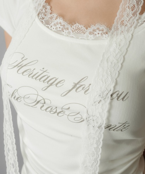 SPINNS（スピンズ）の「【2セットアイテム】半袖ピタカットソー/レースタイ/細マフラー付（Tシャツ/カットソー・レディース・ホワイト/チャコール/ブラック・ONESIZE）」の14枚目の写真