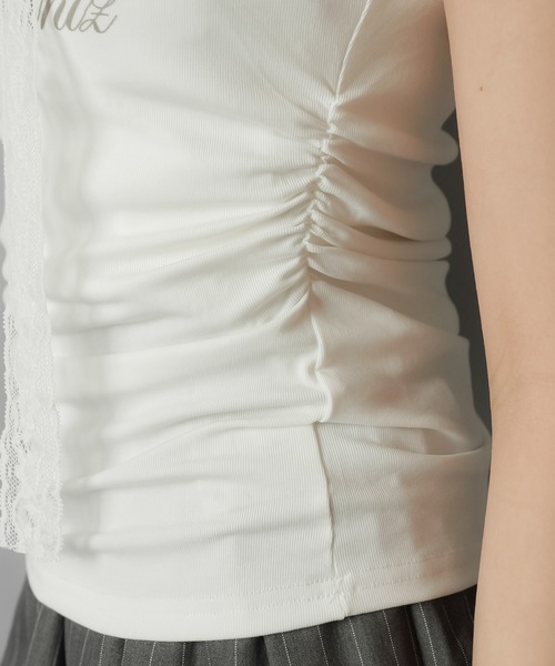 SPINNS（スピンズ）の「【2セットアイテム】半袖ピタカットソー/レースタイ/細マフラー付（Tシャツ/カットソー・レディース・ホワイト/チャコール/ブラック・ONESIZE）」の16枚目の写真