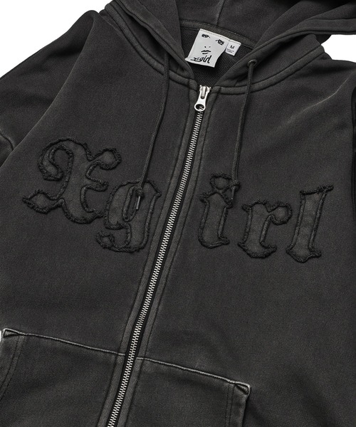 LOGO PATCH PIGMENT DYED ZIP UP SWEAT HOODIE（パーカー）｜X