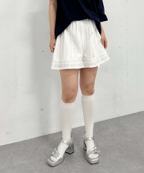 セール】コットンレースフレアショートパンツ（その他パンツ