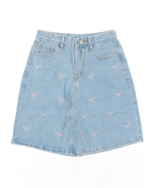 frunco（フランコ）の「【ZOZO限定】リボン刺繍ショートデニムパンツ（デニムパンツ・レディース・ライトブルー/ブルー・MEDIUM）」の17枚目の写真