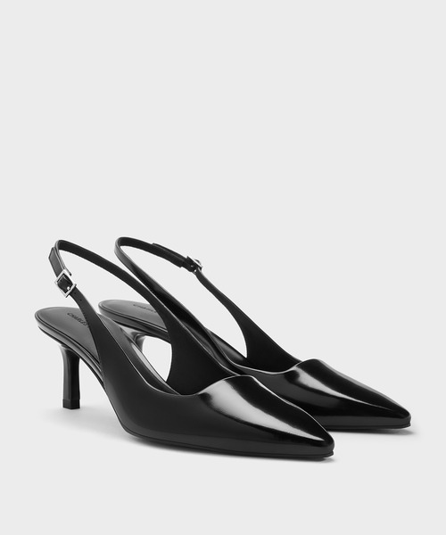 CHARLES & KEITH（チャールズ & キース）の「ポインテッドトゥ キトゥンヒールスリングバックパンプス（パンプス・レディース・ブラック系その他7/ダークブラウン・22cm/22.5cm/23cm/23.5cm/24.5cm/25cm/25.5cm/26.5cm）」の8枚目の写真