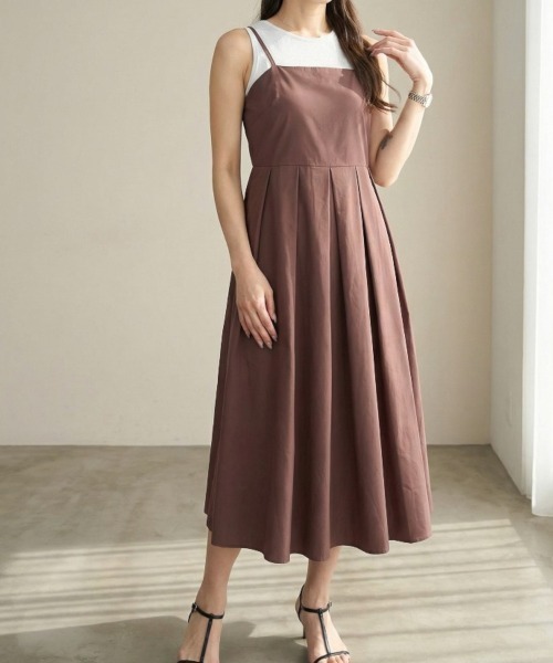 Per sist ence（パーシエンス）の「ブロードタックキャミワンピース（ワンピース・レディース・ブラウン/ブラック/アイボリー/ブルー・ONE SIZE）」の17枚目の写真