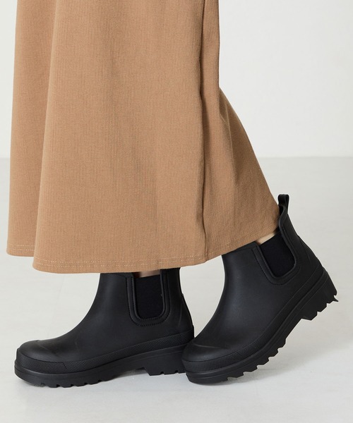 ORiental TRaffic（オリエンタルトラフィック）の「アンクル丈サイドゴア厚底レインブーツ/R-0023（レインシューズ・レディース・ブラック・S/M/L/LL）」の3枚目の写真