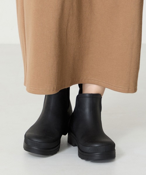 ORiental TRaffic（オリエンタルトラフィック）の「アンクル丈サイドゴア厚底レインブーツ/R-0023（レインシューズ・レディース・ブラック・S/M/L/LL）」の4枚目の写真