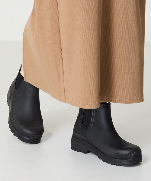 ORiental TRaffic（オリエンタルトラフィック）の「アンクル丈サイドゴア厚底レインブーツ/R-0023（レインシューズ・レディース・ブラック・S/M/L/LL）」の5枚目の写真