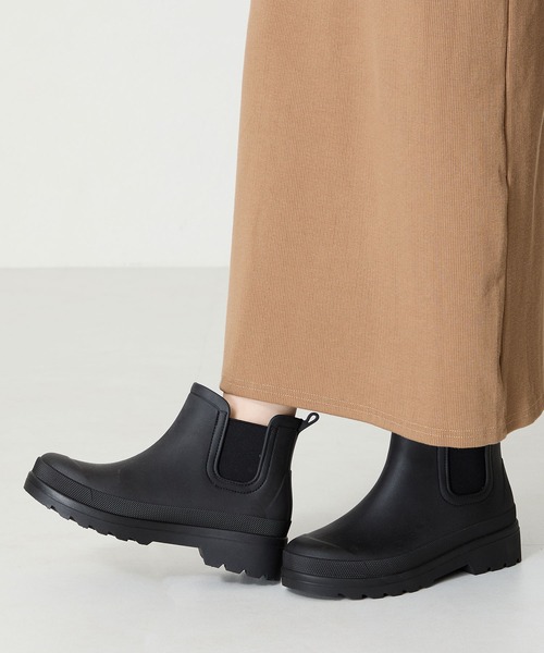 ORiental TRaffic（オリエンタルトラフィック）の「アンクル丈サイドゴア厚底レインブーツ/R-0023（レインシューズ・レディース・ブラック・S/M/L/LL）」の6枚目の写真