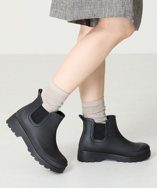 ORiental TRaffic（オリエンタルトラフィック）の「アンクル丈サイドゴア厚底レインブーツ/R-0023（レインシューズ・レディース・ブラック・S/M/L/LL）」の9枚目の写真