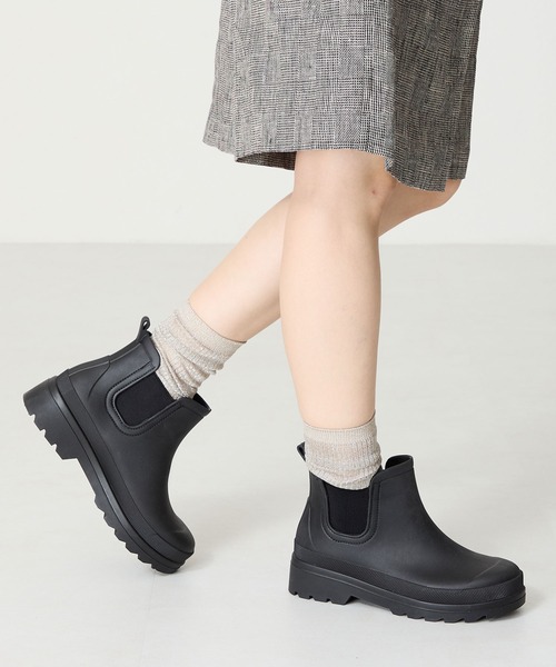 ORiental TRaffic（オリエンタルトラフィック）の「アンクル丈サイドゴア厚底レインブーツ/R-0023（レインシューズ・レディース・ブラック・S/M/L/LL）」の10枚目の写真