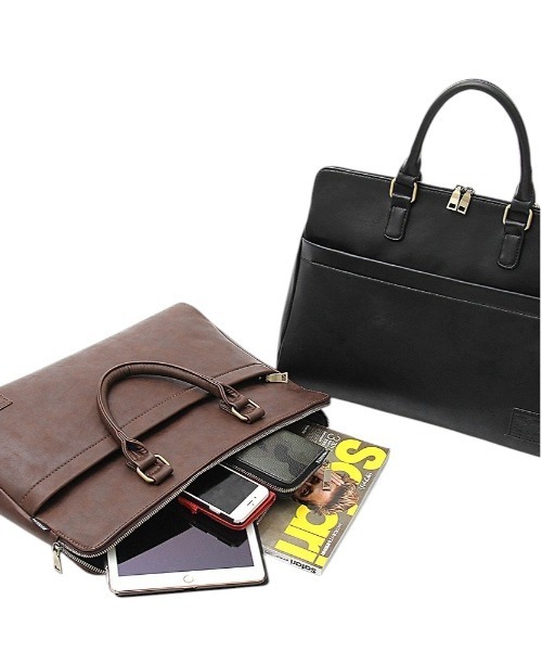 REGiSTA(レジスタ)の「SYNTHETIC LEATHER BRIEFCASE(ビジネスバッグ・メンズ・ブラック系1/ダークブラウン/ブラック/グレー/ネイビー・FREE)」の6枚目の写真