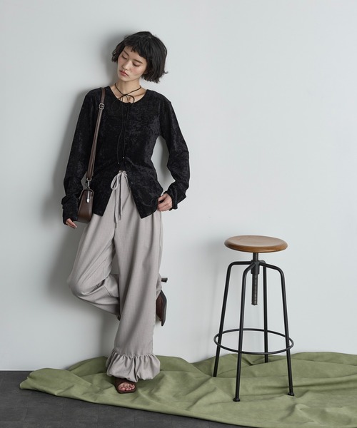 セール】2WAYベロアカーディガン（カーディガン/ボレロ）｜THE