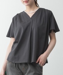 ブラウス風タックスキッパー半袖Tシャツ