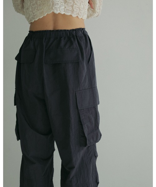 ALOUND 2TUCK NYLON CARGO PANTS XL 黒 ナイロン